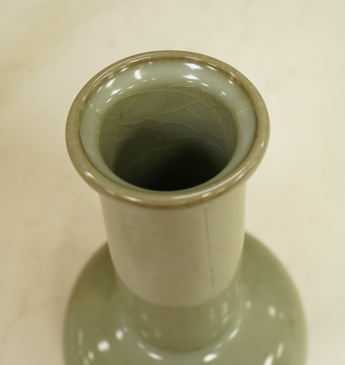 A Chinese celadon crackle glaze vase, 24cm high